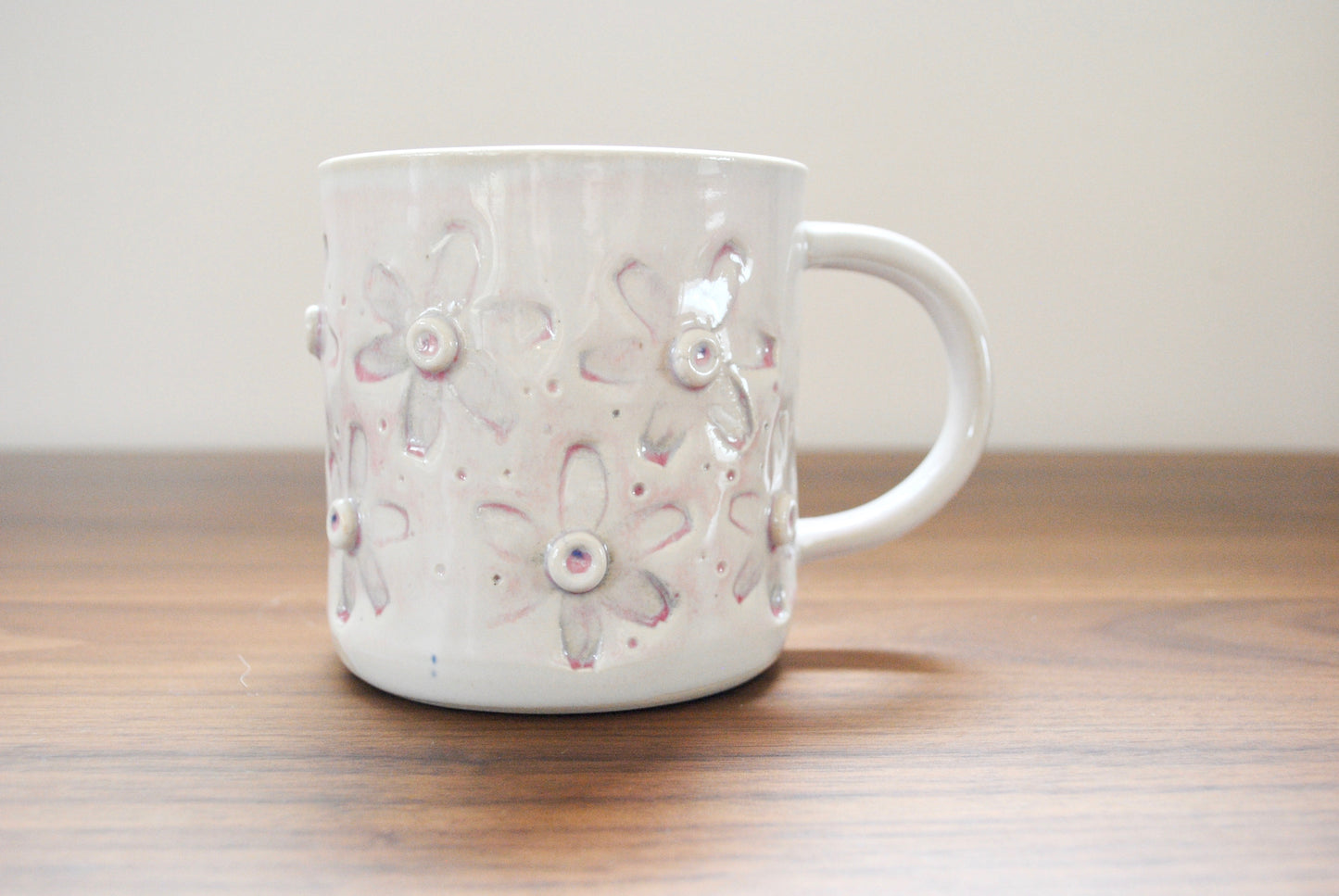 soft pink flower mugs