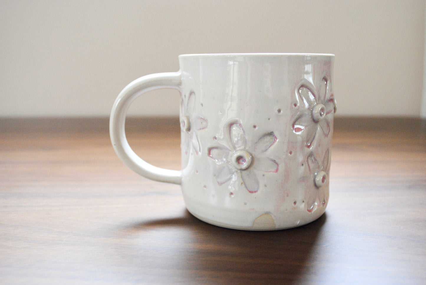 soft pink flower mugs