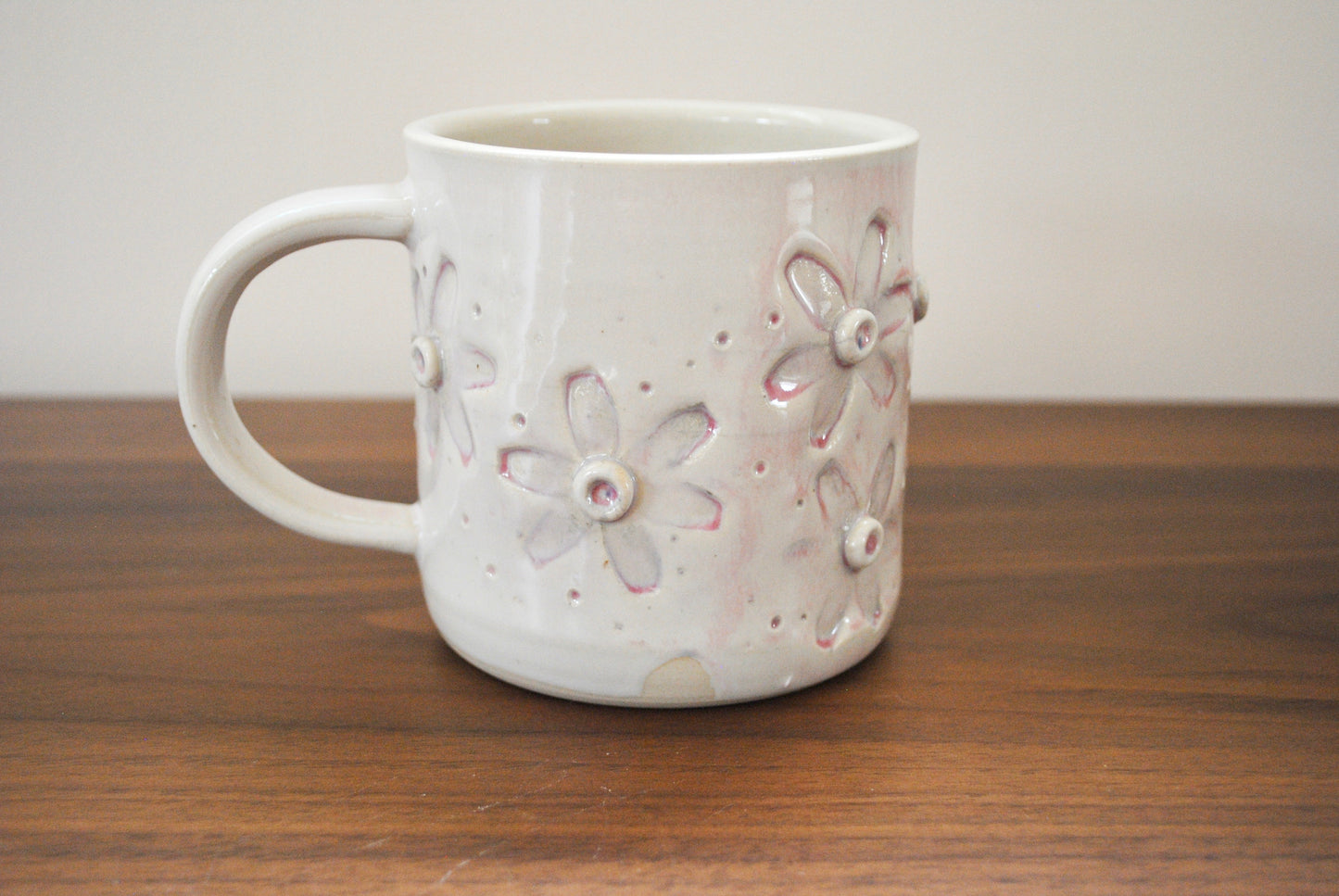 soft pink flower mugs