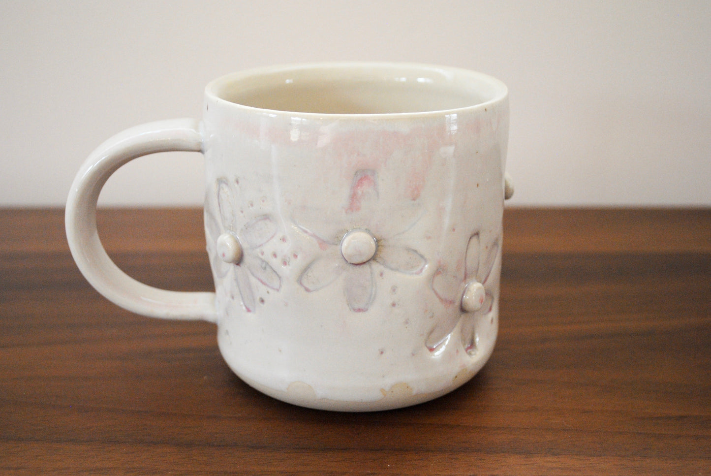 soft pink flower mugs